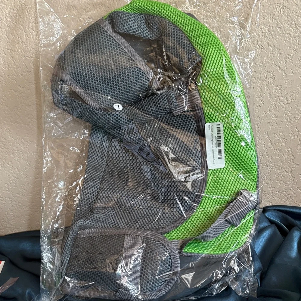 🆕Dog Crossbody Satchel Dog Purs..ppy Black & Green Stylish Pet Sling Carrier